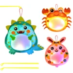 DAWRIS 3 dalių kūrybinis žibintų rinkinys vaikams – Dinozauras, Krabas ir Triušis!