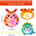 DAWRIS 3 dalių kūrybinis žibintų rinkinys vaikams – Dinozauras, Krabas ir Triušis! - Image 4