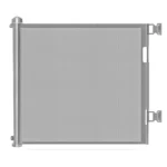 Pilkos spalvos apsauginiai varteliai su užraktu