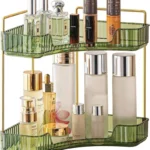 Dviejų lygių žalios spalvos kosmetikos organizatorius