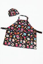 Vaikiška prijuostė ir virejos kepurėlė