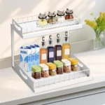 2-aukštų metalinis ištraukiamas lentynėlių organizatorius - Image 5