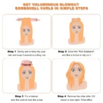 3 dalių satino rinkinys garbanoms formuoti - Image 2