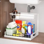 2-aukštų metalinis ištraukiamas lentynėlių organizatorius