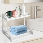 2-aukštų metalinis ištraukiamas lentynėlių organizatorius - Image 4