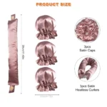 3 dalių satino rinkinys garbanoms formuoti - Image 4