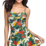 Retro stiliaus vientisas maudymosi kostiumėlis (L- dydis)